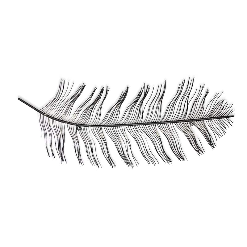 Silver and Bronze Metal Feather Themed Wall Decor