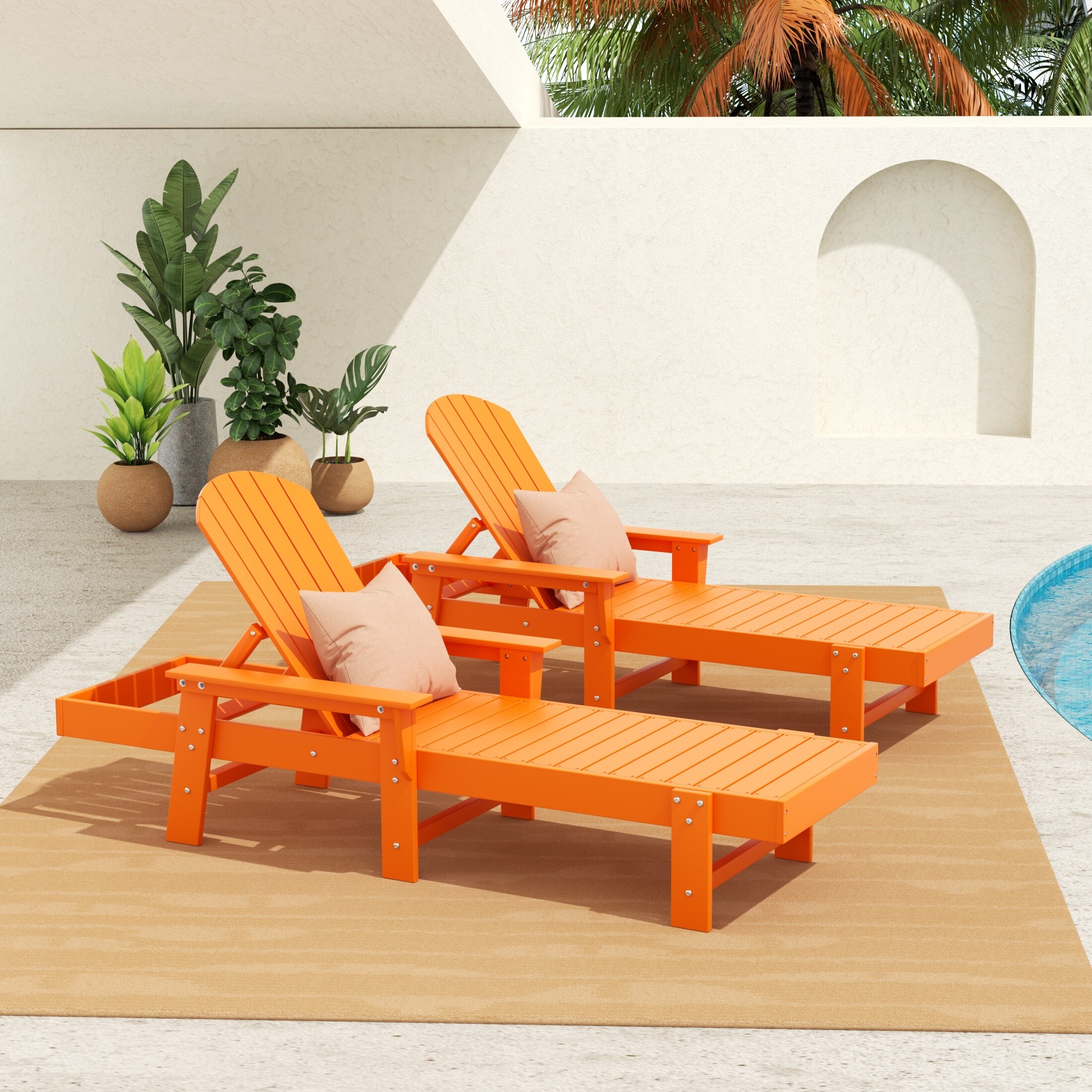 Polytrends Altura Poly Eco Friendly All Weather Reclining Chaise