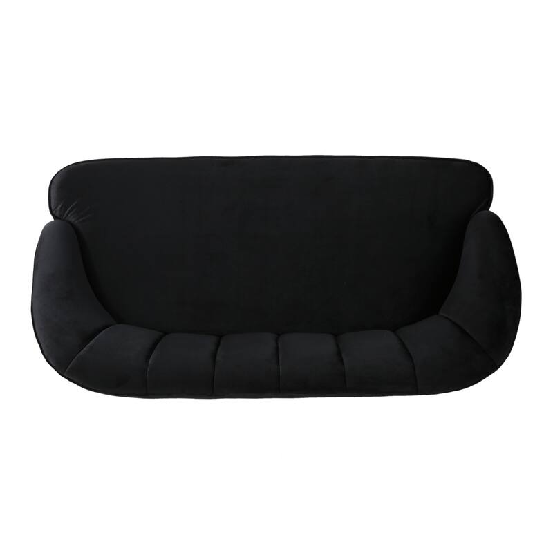 Classic Shell-Backed Loveseat with Wooden Legs