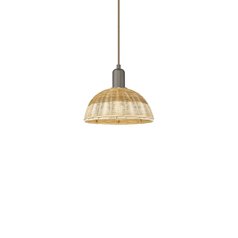 Innovations Lighting 716-1P-8-9 Natural Ballston Dome Pendant Natural - Oil Rubbed Bronze / Natural