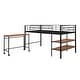 preview thumbnail 24 of 28, Metal Twin Loft Bed with Movable Table & Storage Racks