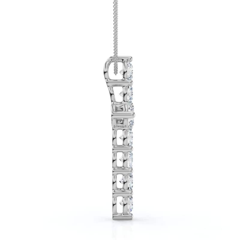 4Ct TW Diamond Cross Pendant Gold Women's 18" Necklace Lab Grown