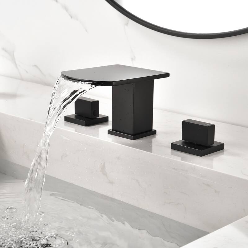 Widespread Double-Handle Waterfall Bathroom Faucet