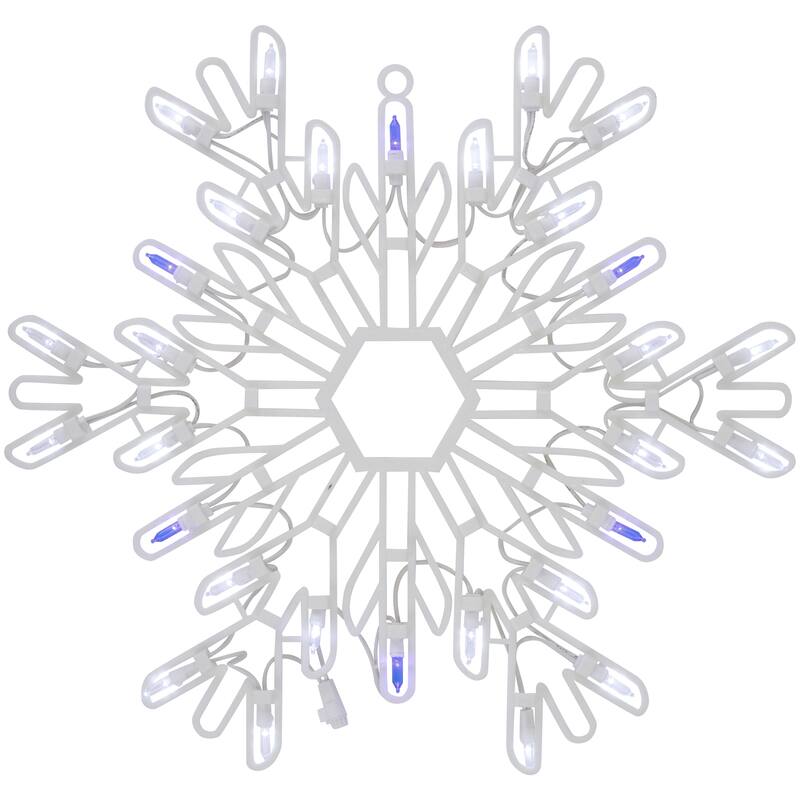 15" LED Pure White Blue Snowflake Christmas Window Silhouette Decor