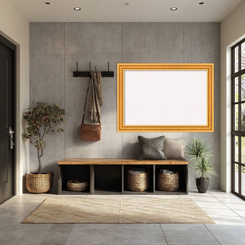 Sierra Gold Wood Framed Cork Board - Bulletin Board, Organization Board, Pin Board