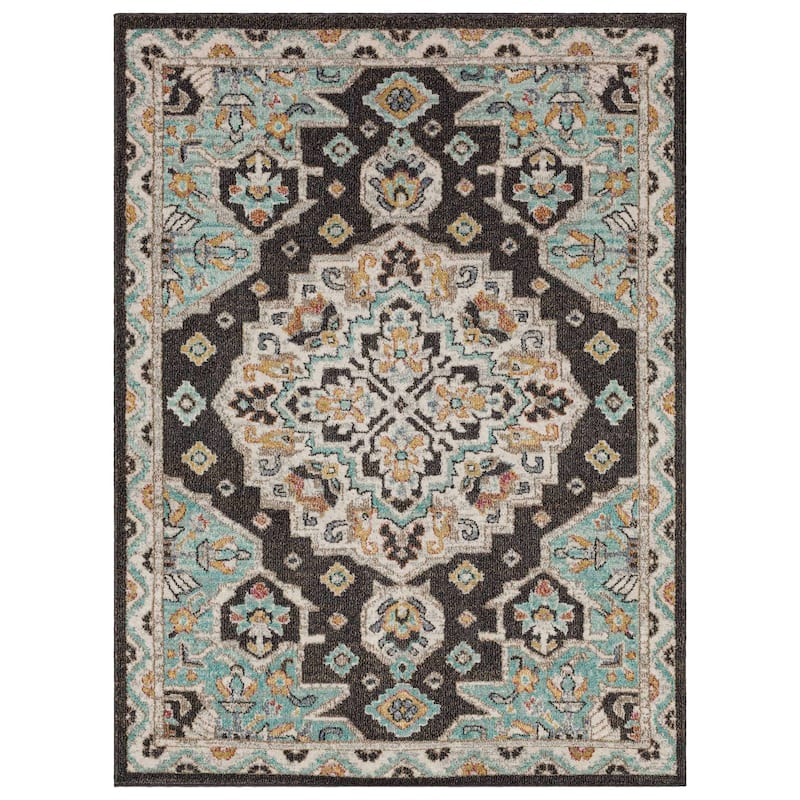 Mohawk Home Laughton Traditional Medallion Area Rug - 1' 11" x 10' - Black - Runner