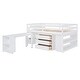 preview thumbnail 3 of 55, Full Size Loft Bed with Retractable Desk, Storage Drawers, and Stairs, Space-Saving