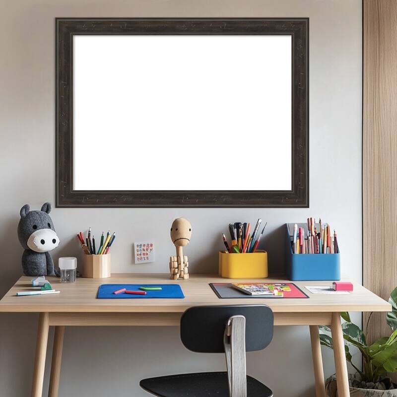 Amanti Art Shipwreck Black Narrow Framed Dry Erase Magnetic Board