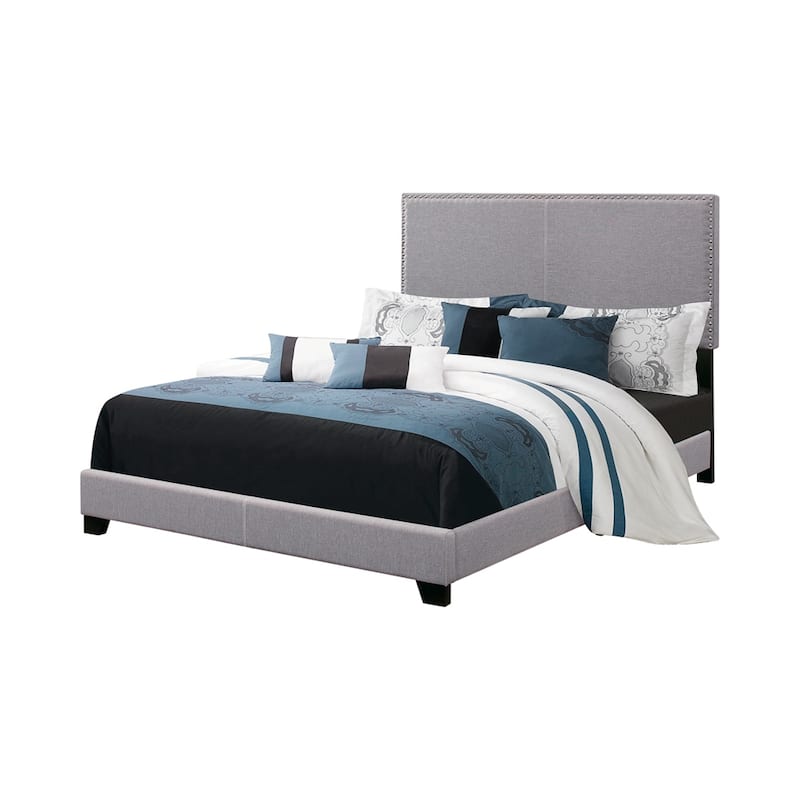 Boyd Transitional Fabric Upholstered Panel Bed - Grey (Full) - Full