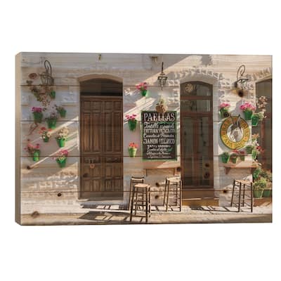 Outdoor Café In Andalusia, Spain Print On Wood by Matteo Colombo - Multi-Color
