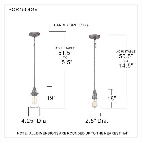 Quoizel Squire Galvanized Mini Pendant
