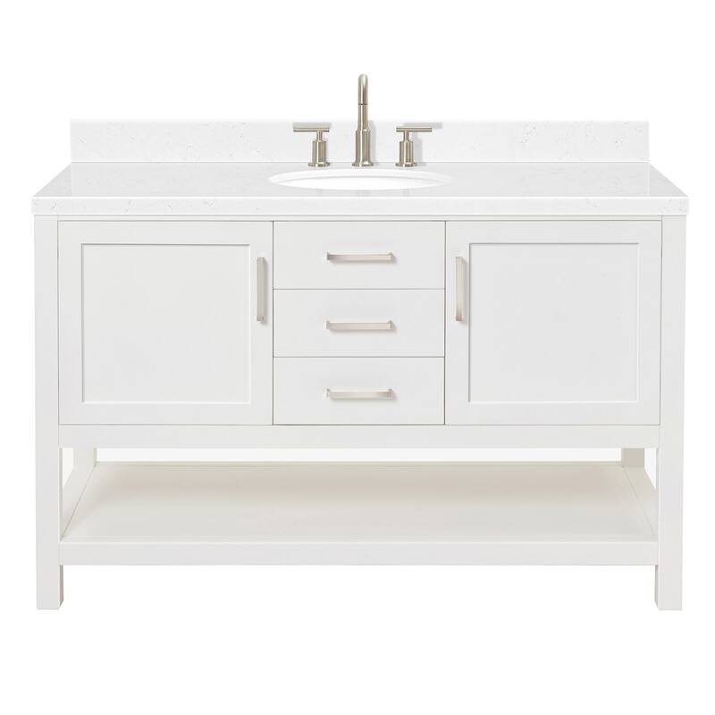 Ariel R054SCQOVO Bayhill 54" Free Standing Single Basin Vanity Set - White