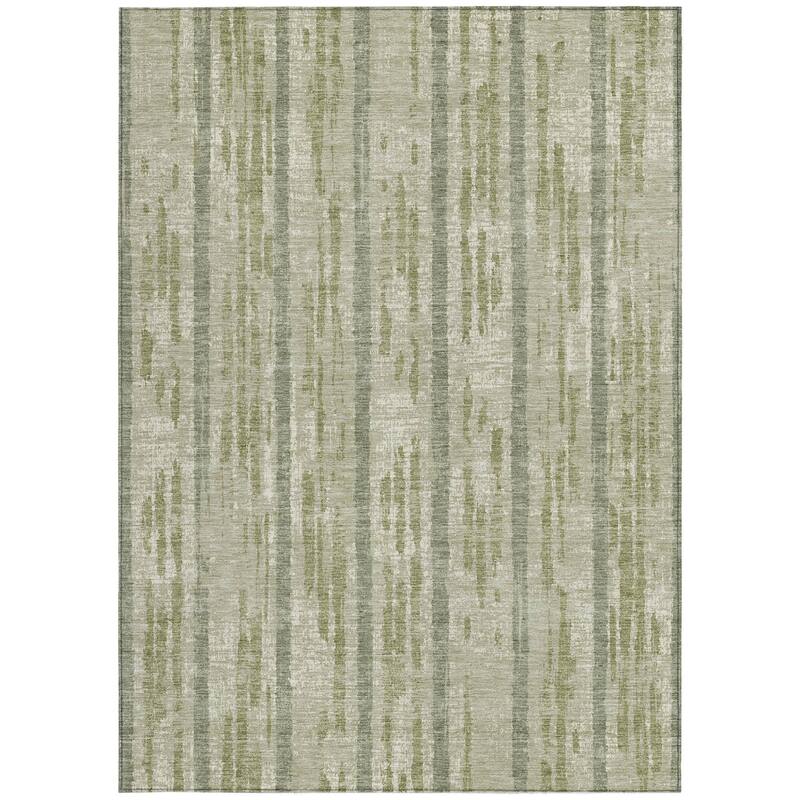 HomeRoots Striped Transitional Rectangle Outdoor Rug