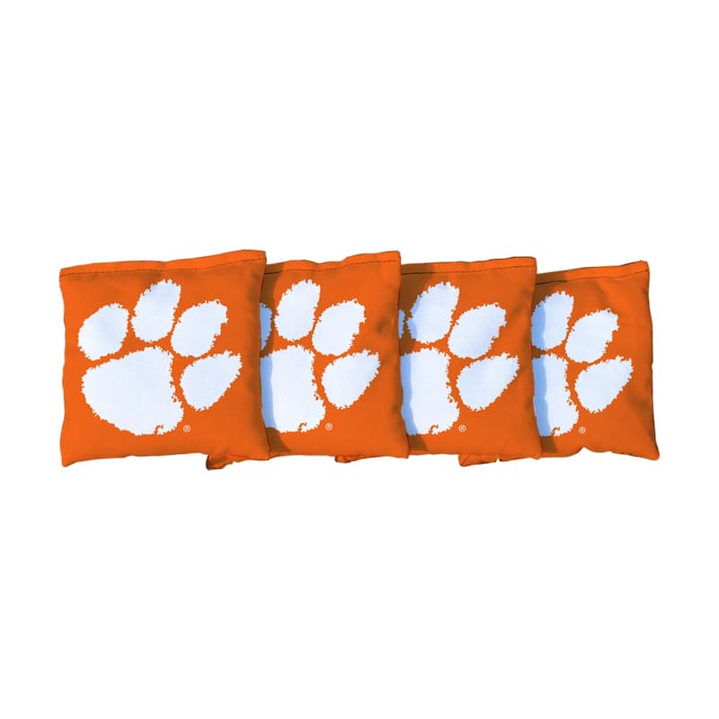 Clemson Tigers Orange Cornhole Bags - All-Weather Resin Filled