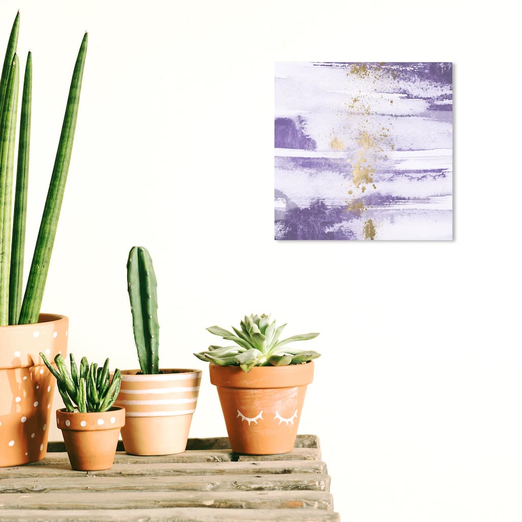 Wynwood Studio Canvas Abstract Lavender Sun and Rain Sea Gold and Metallic Gold Modern & Contemporary Wall Art Canvas Print