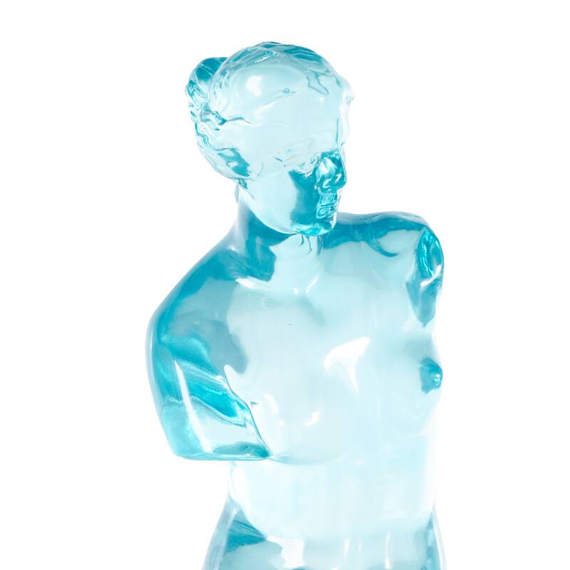 Light Blue, Orange or Green Resin Tinted Woman Decorative Sculpture