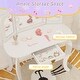 preview thumbnail 7 of 7, White Vanity Set with Tri-fold Lighted Mirror Detachable Top and Stool for Kids - 23.5" x 16" x 42"