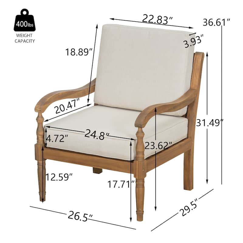 Christopher Knight Home - Harper Acacia Wood Outdoor Sofa Set