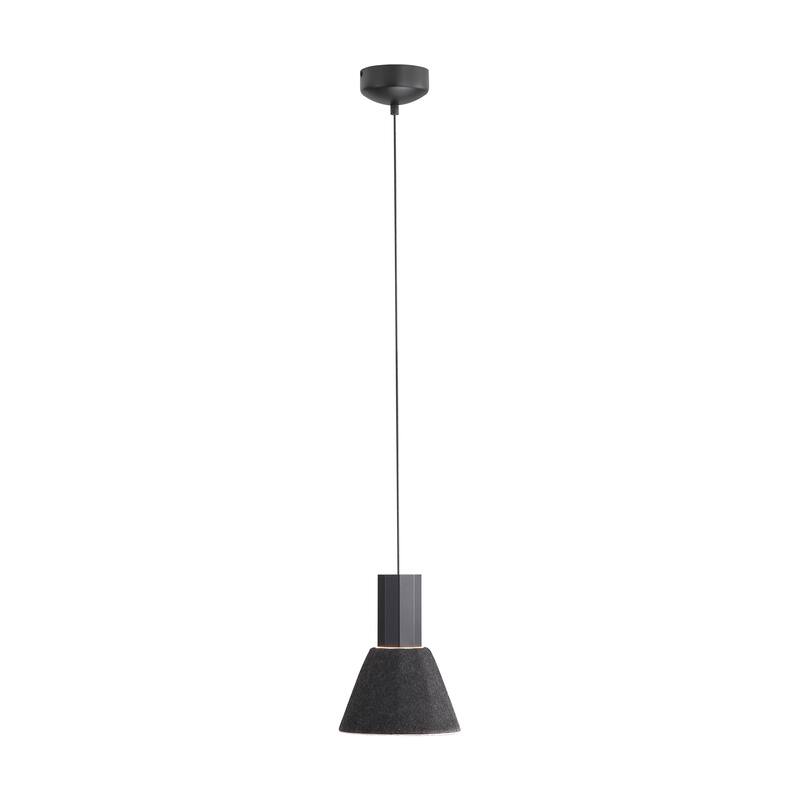 Faroe 8" LED Pendant in Flecked Black/Grey - Black