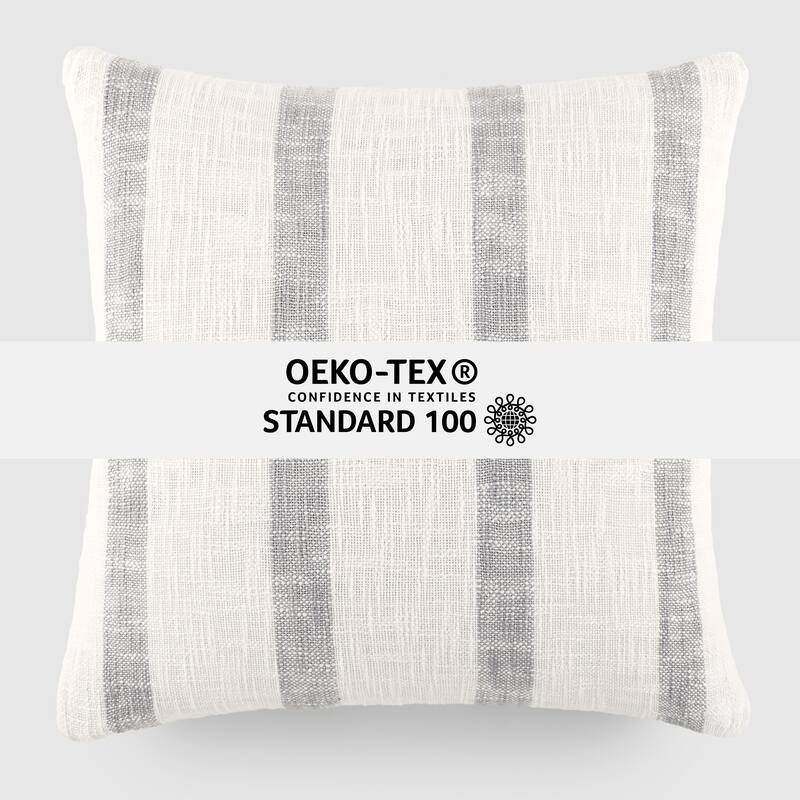 Yarn-Dyed Cotton Decor Throw Pillow in Awning Stripe