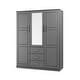 preview thumbnail 40 of 38, Palace Imports 100% Solid Wood Cosmo 3-Door Wardrobe Armoire with Solid Wood or Mirrored Doors