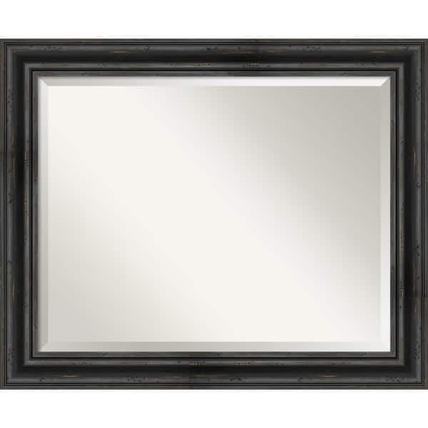 slide 2 of 35, Beveled Wood Bathroom Wall Mirror - Rustic Pine Black Frame