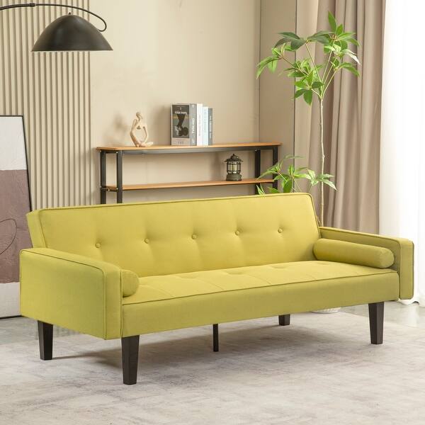 Modern Living Room Linen Sofa Bed, Folding Recliner Futon Couch Sleeper