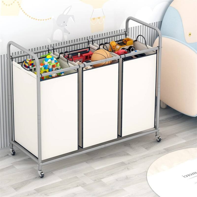 3Bag Laundry Basket Hamper Laundry - 33.46"L x 15.75"W x 32.68"H