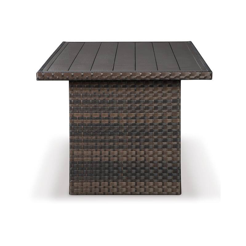 Signature Design by Ashley Easy Isle Dark Outdoor Brown Rectangular Table - 58.75" W x 33.5" D x 27.75" H