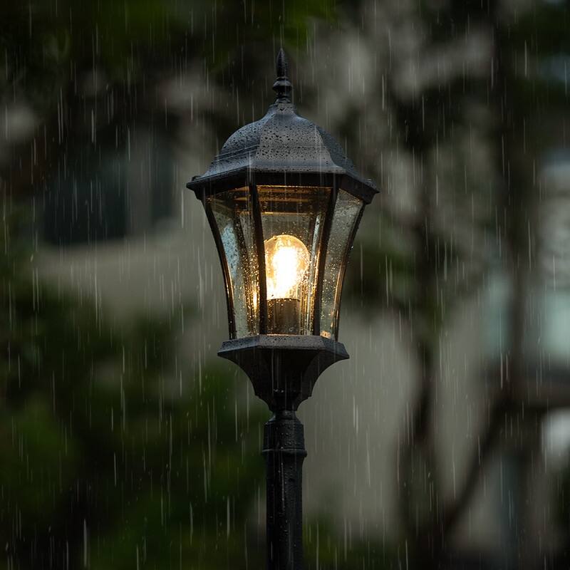 Lutec Single Head 1-Light Black Outdoor Post Lantern - 10.24 x 88.19 x 9.06