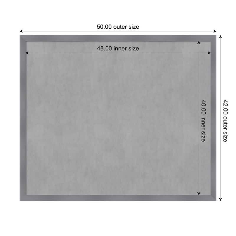 Amanti Art Edwin Grey Framed Magnetic Board - Board Size 48x40