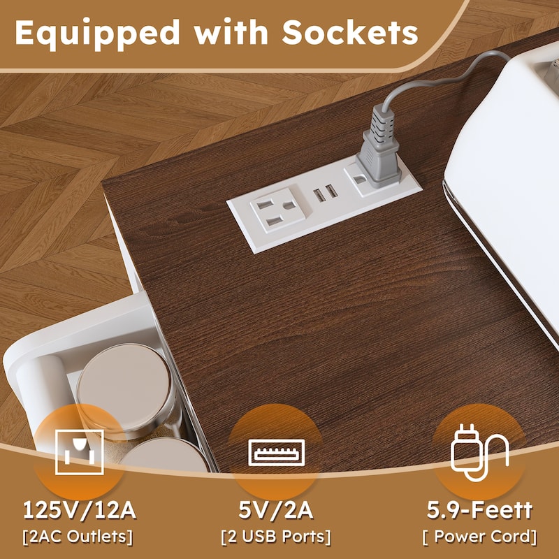 Kitchen Island with Extendable Dining Table, Kitchen Storage Cart on Wheels with 2 Drawers, Rolling Extendable Island Cart