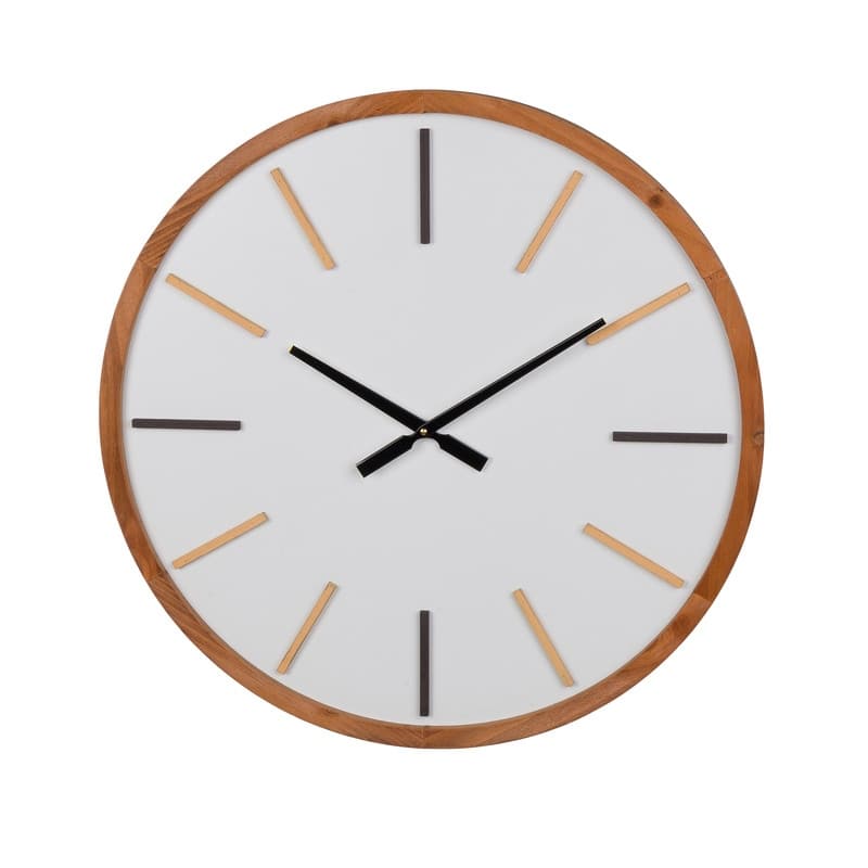 Kali Minimalistic Wood Round Wall Clock - 24"H x 24"W x 1.5"D