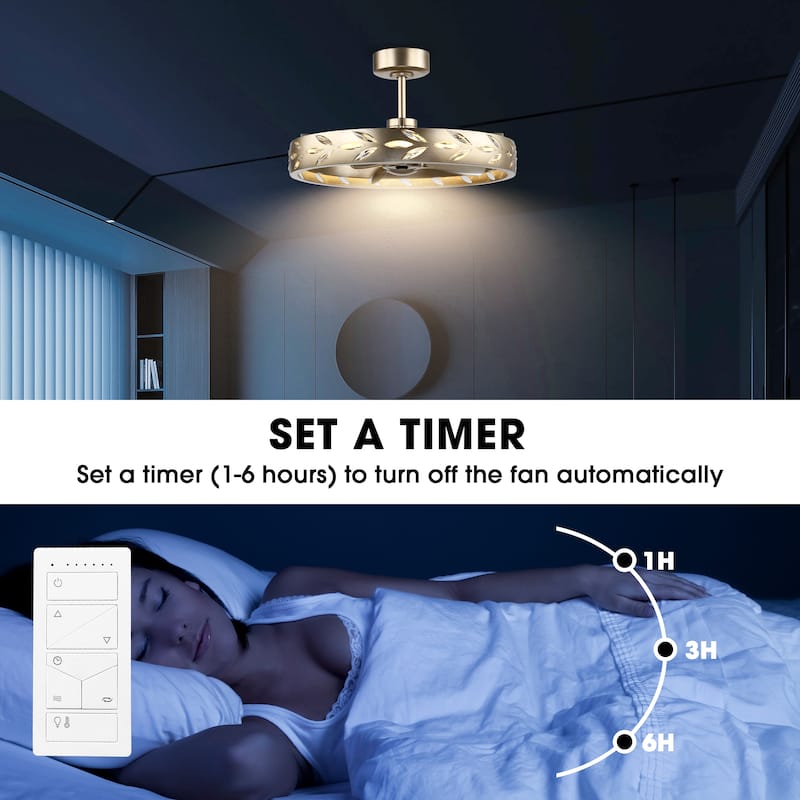 Perimost 29.1" Nickel 3-Blade Crystal Caged Ceiling Fan with Light and Remote