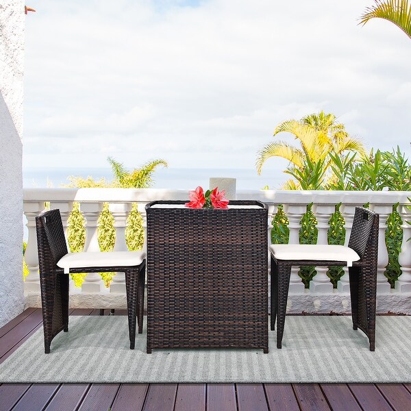 Space saving sales rattan garden furniture