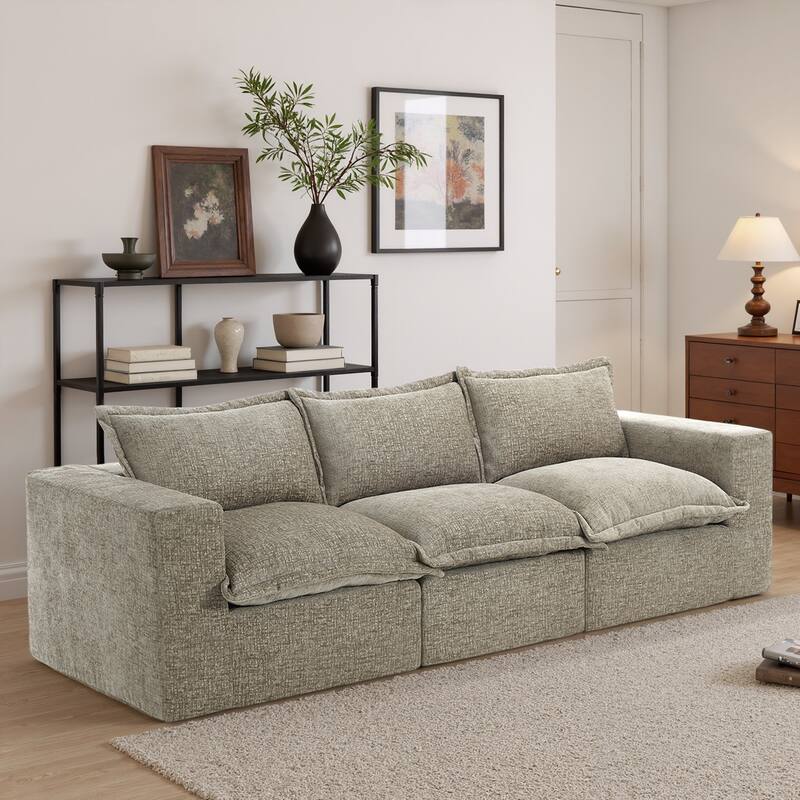 Comfy Cloud Chenille Upholstered Sectional Sofa with Pillow-Top Cushion