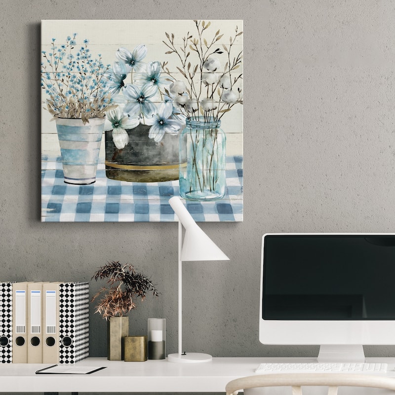Blue Farmhouse-Premium Gallery Wrapped Canvas - Ready to Hang