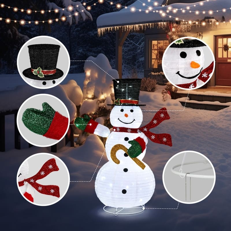 Lighted Pop-Up Snowman Outdoor Christmas Holiday Decoration