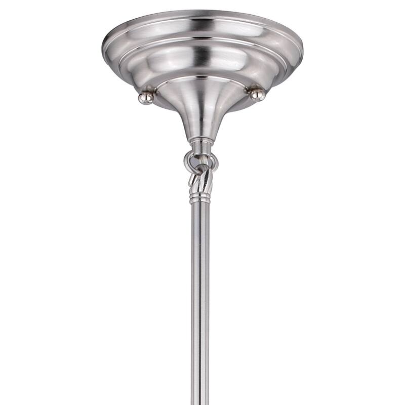 Huntley 1 Light Satin Nickel Farmhouse Schoolhouse Pendant Clear Glass - 12-in W x 14.75-in H x 12-in D