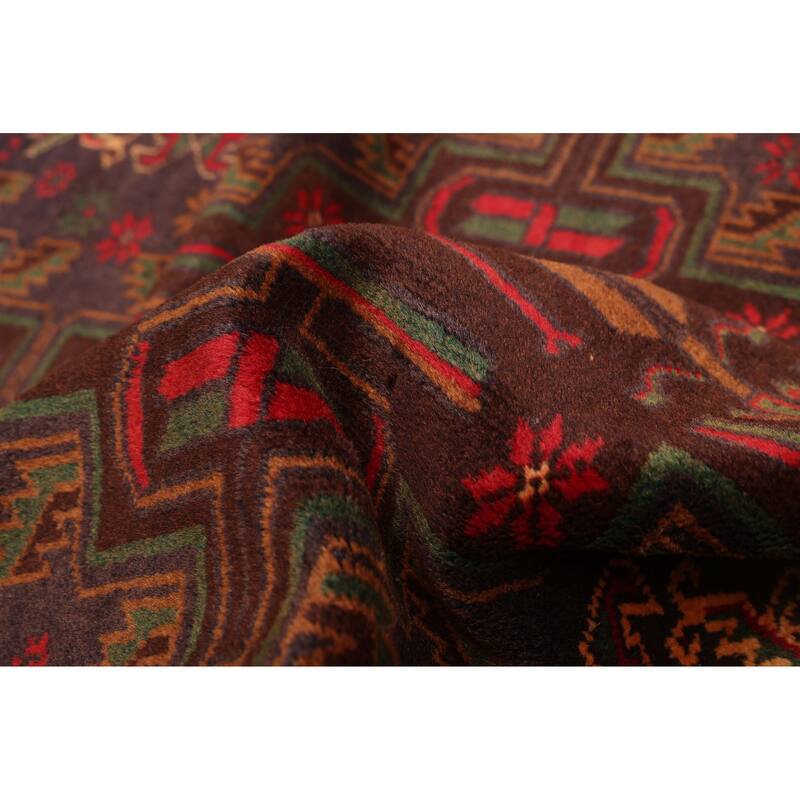 ECARPETGALLERY Hand-knotted Teimani Dark Brown Wool Rug - 3'10 x 6'10