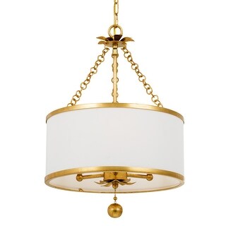 Broche 3 Light Antique Gold Chandelier - 14'' W x 20'' H