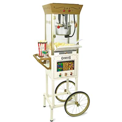 Nostalgia NKPCRTCD8IVY 53-Inch Popcorn Cart