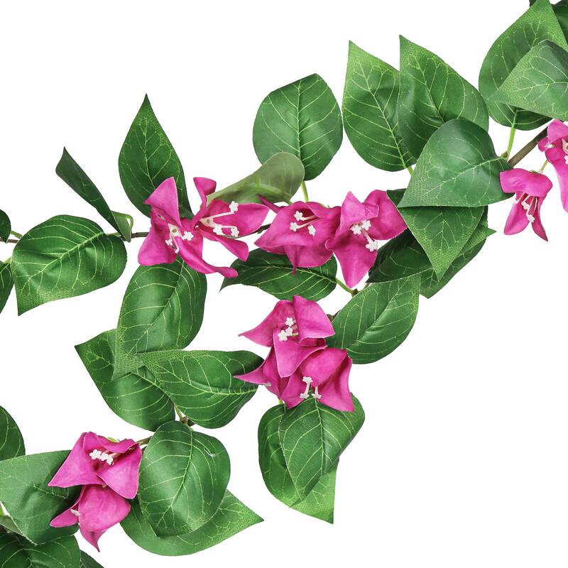Fuchsia Artificial Bougainvillea Flower Garland Hanging Vine 6ft - 72" L x 8" W x 3" DP