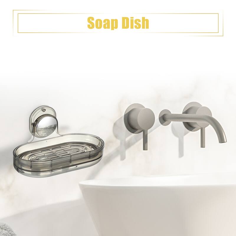 Soap Holder Soap Dish Soap Box for Shower Wall for Bathroom Kitchen - Black
