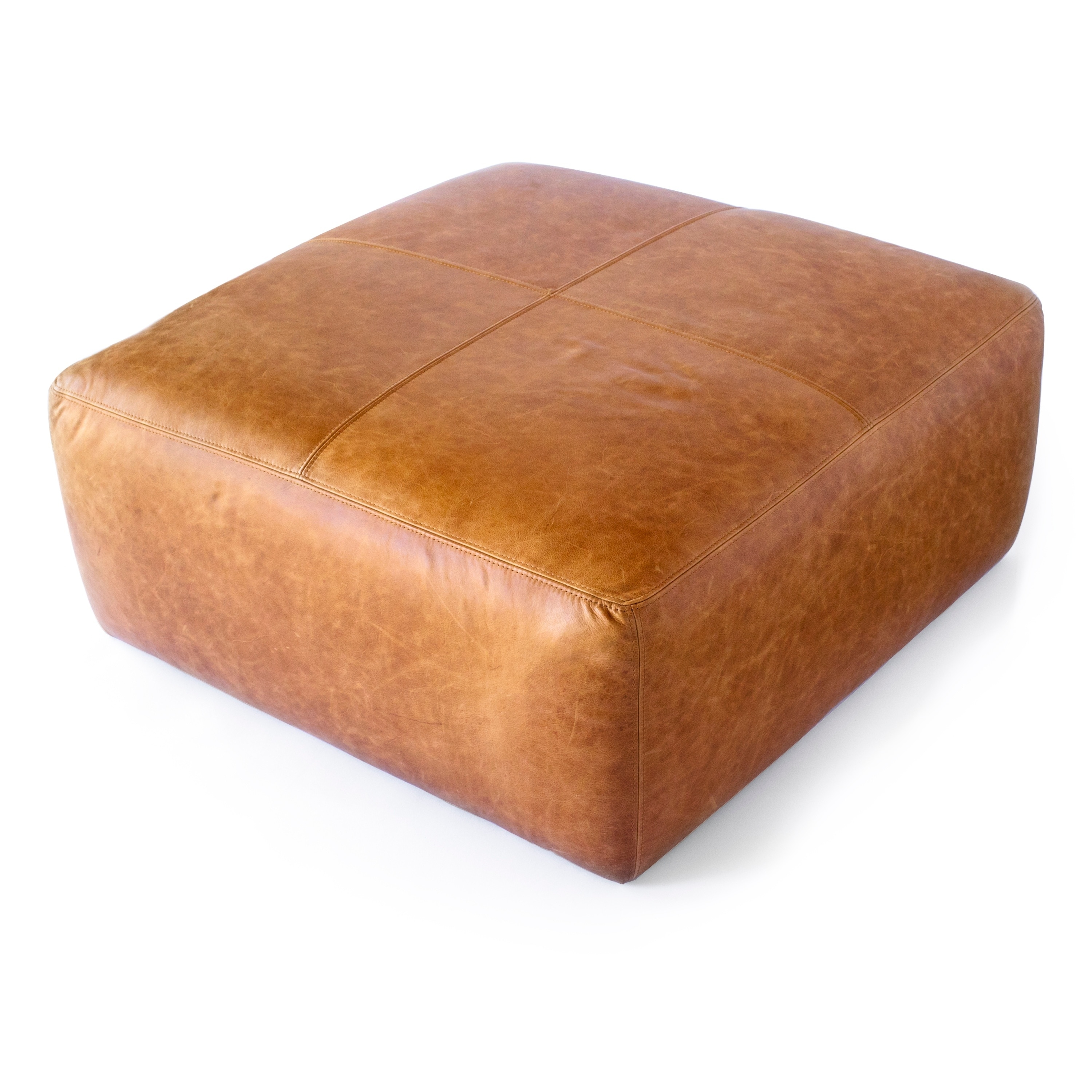 Strick & bolton sequoia hot sale ottoman in cognac tan