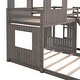 preview thumbnail 39 of 39, Full double wooden bed with slide and guardrail, antique grey