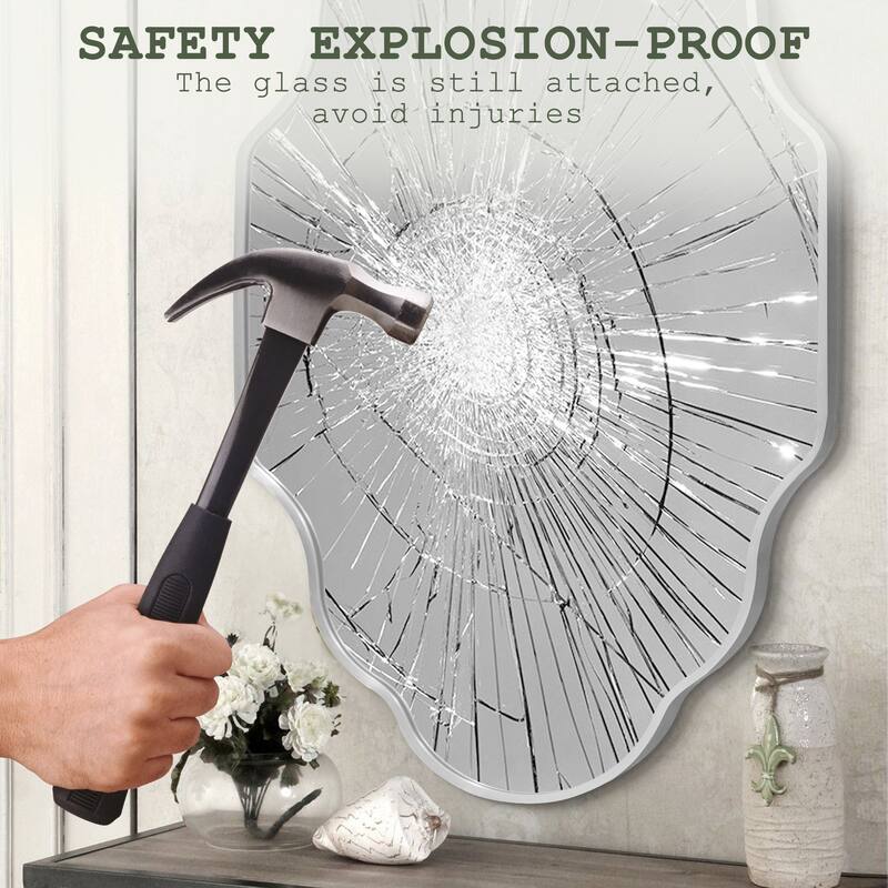 Scalloped Aluminum Alloy Framed Irregular Wall Mirror