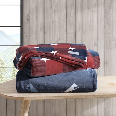 Eddie Bauer Americana Ultra Soft Plush Fleece Throw Blankets
