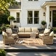 preview thumbnail 27 of 81, Rope Woven Patio Conversation Set with Swivel Chair & Settee Cushions