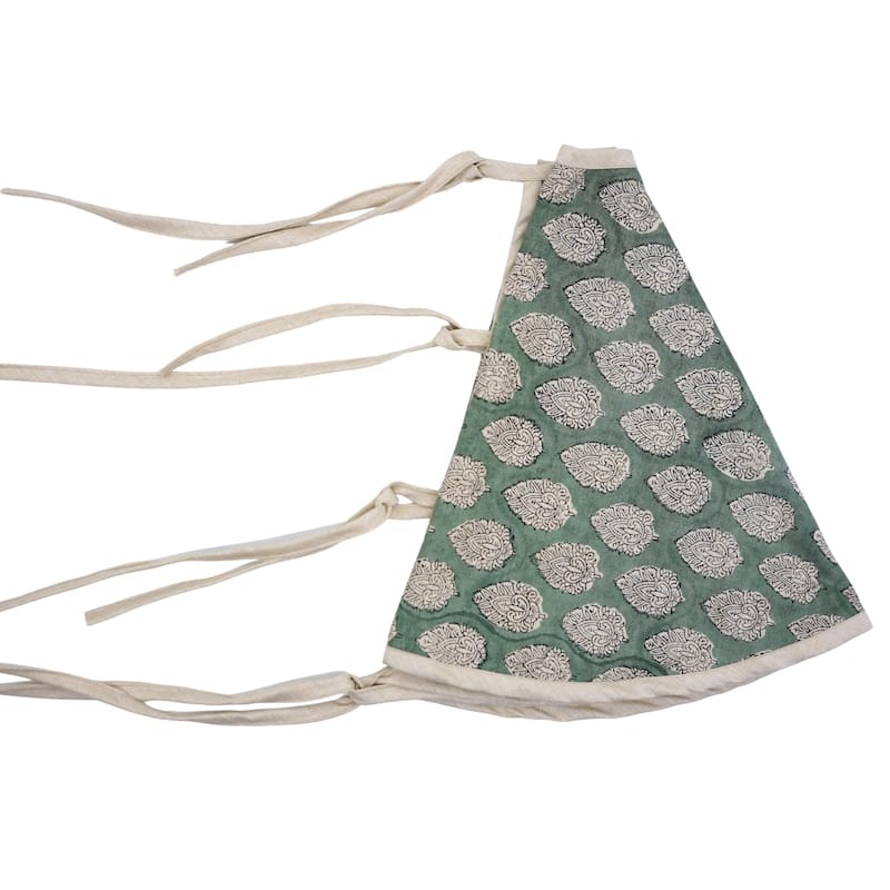 Fabdivine Block Print Linen Blend Home Decor Christmas Tree Skrit